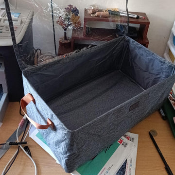 Canvas Organiser with Lid🩶(Foldable almirah drawer)