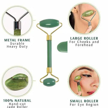 Zade stone face massage Roller (With free zade stone) (Pack of 2)