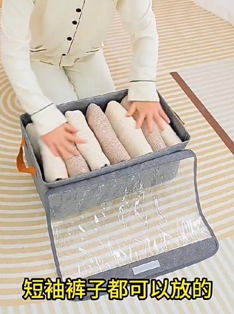 Canvas Organiser with Lid🩶(Foldable almirah drawer)