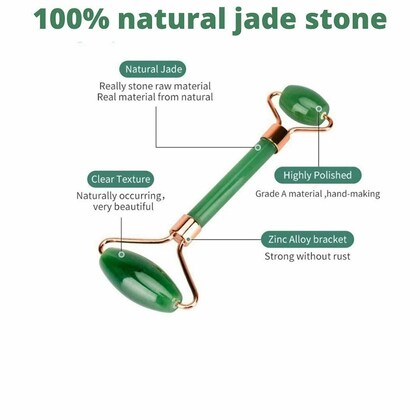 Zade stone face massage Roller  (With free zade stone) (Pack of 2)