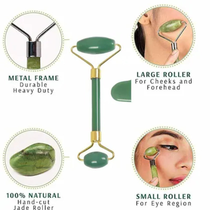 Zade stone face massage Roller  (With free zade stone) (Pack of 2)