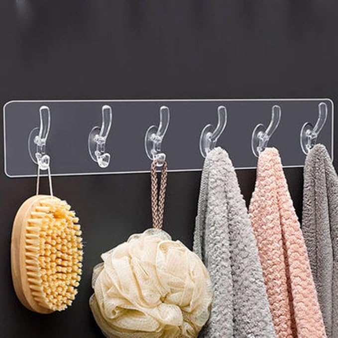 Transparent 6 in 1 hook (Pack of 3)