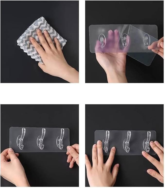 Transparent 6 in 1 hook (Pack of 3)