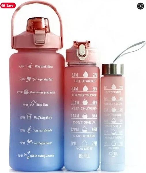Rainbow water bottle set  pack of 3