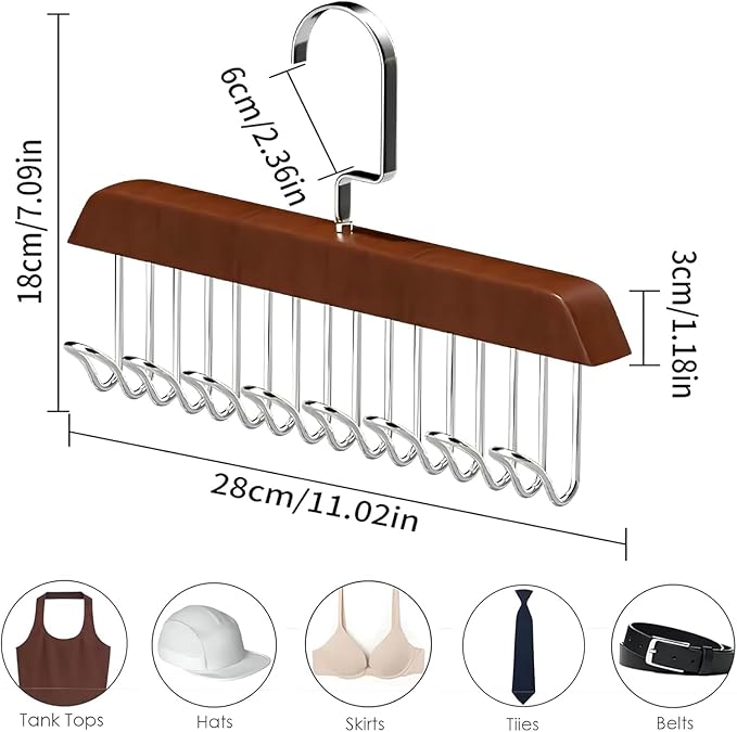Wooden 8 Hook Hanger (Pack of 3)