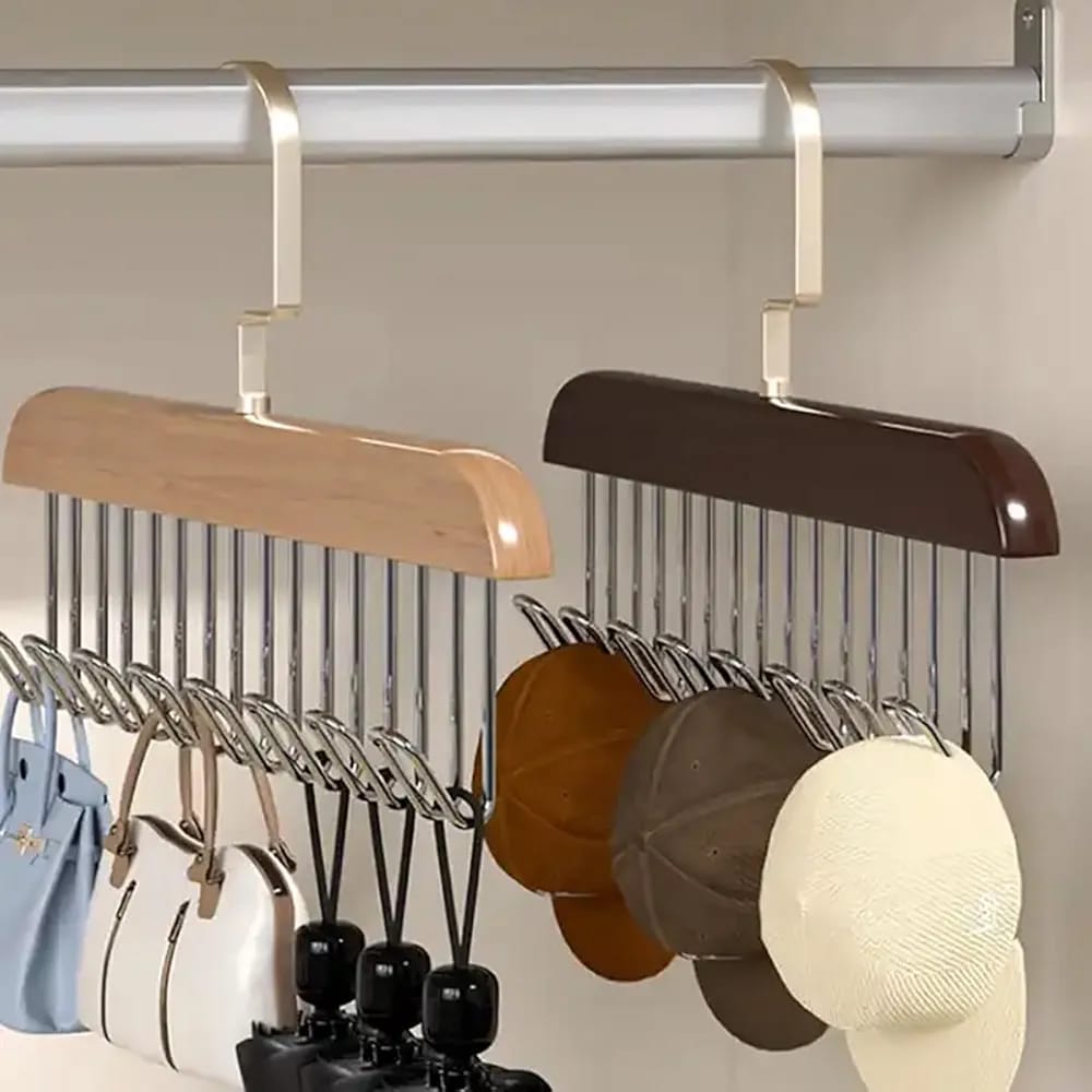 Wooden 8 Hook Hanger (Pack of 3)