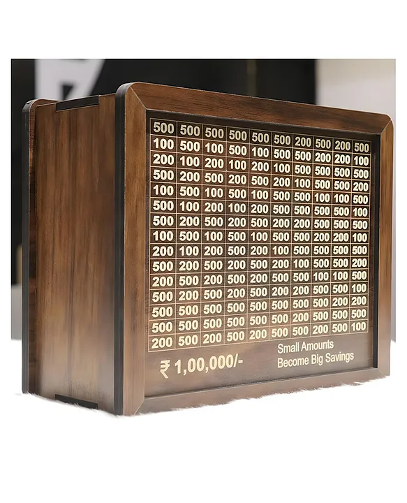 Wooden Piggy Bank for Kids & Adults