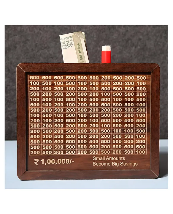 Wooden Piggy Bank for Kids & Adults